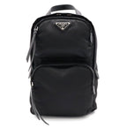 Prada Triangle Logo Belt Bag Crossbody Nylon Leather Nero Black