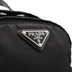 Prada Triangle Logo Belt Bag Crossbody Nylon Leather Nero Black — view 6