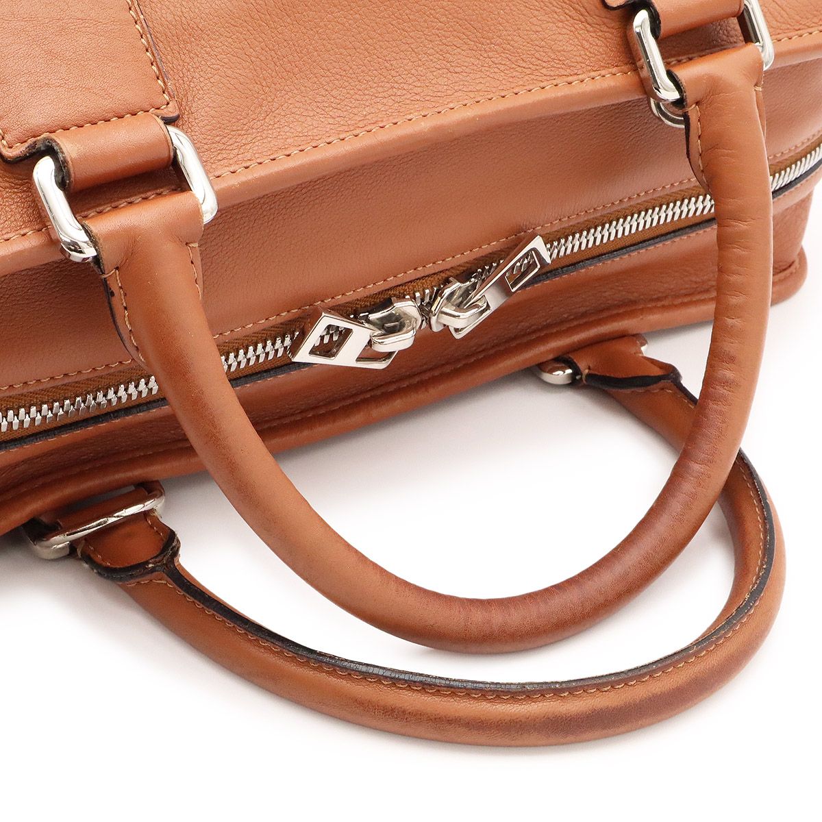 Loewe Amazona 36 Anagram Mini Boston Bag 2-Way Leather Tan Brown Silver — view 4