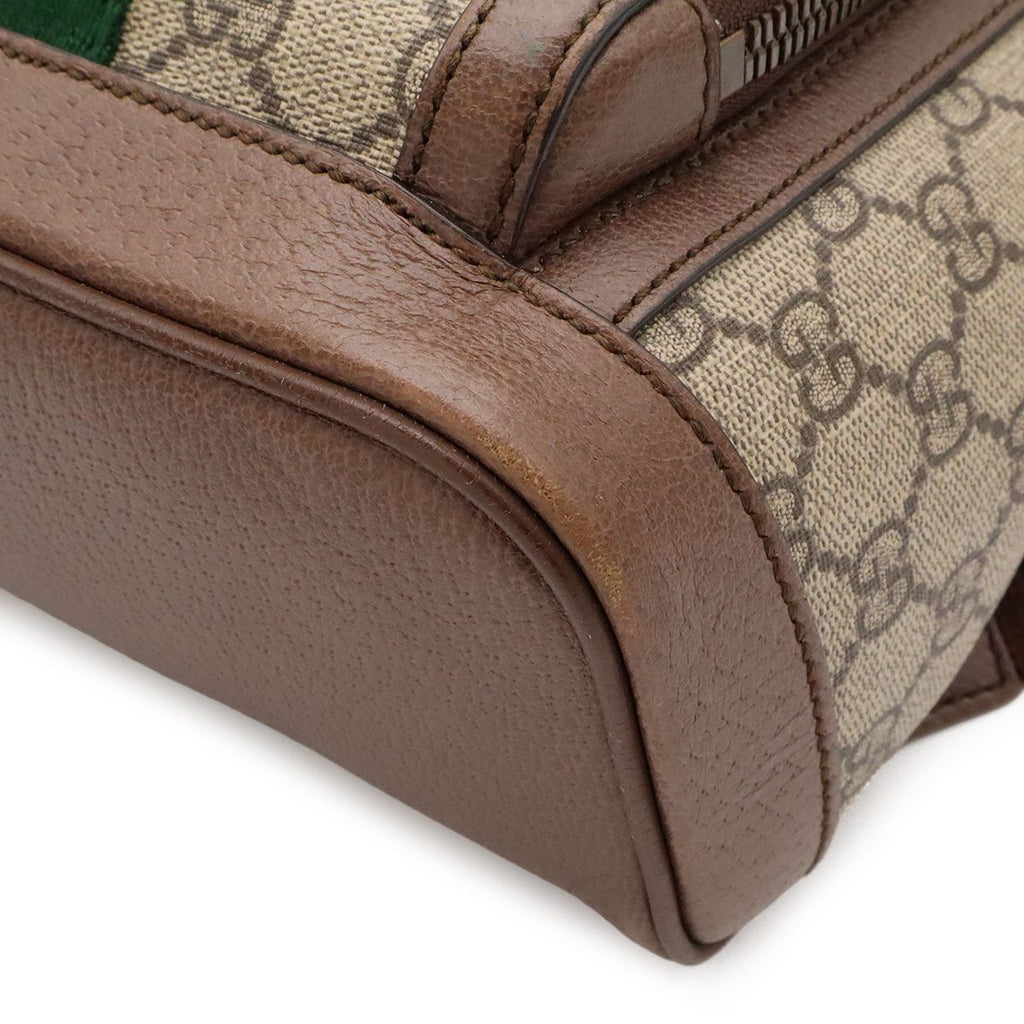 Gucci Ophidia GG Supreme Small Backpack Sherry Line Leather Beige Mocha Brown — view 3