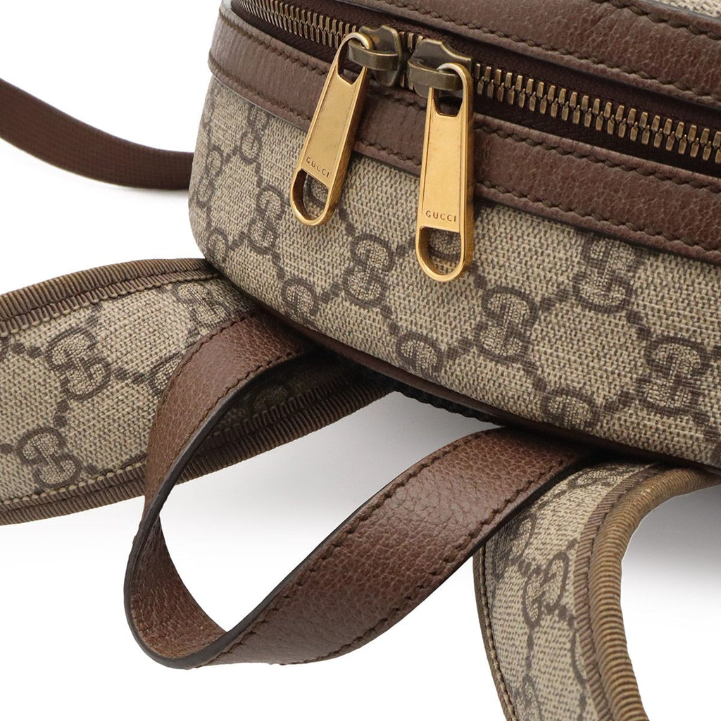 Gucci Ophidia GG Supreme Small Backpack Sherry Line Leather Beige Mocha Brown — view 4