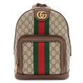 Gucci Ophidia GG Supreme Small Backpack Sherry Line Leather Beige Mocha Brown