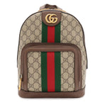 Gucci Ophidia GG Supreme Small Backpack Sherry Line Leather Beige Mocha Brown