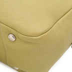 Prada Mini Boston Bag Leather Light Green Yellow Gold — view 3