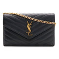 Saint Laurent Paris YSL Cassandra Envelope Shoulder Bag Chain Wallet 2-Way