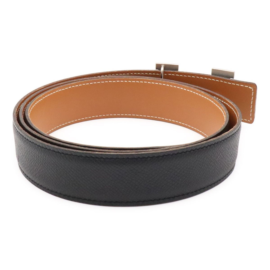 Hermes H Belt H Buckle Reversible Veau Epsom Black Light Brown Silver — view 2