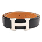 Hermes H Belt H Buckle Reversible Veau Epsom Black Light Brown Silver