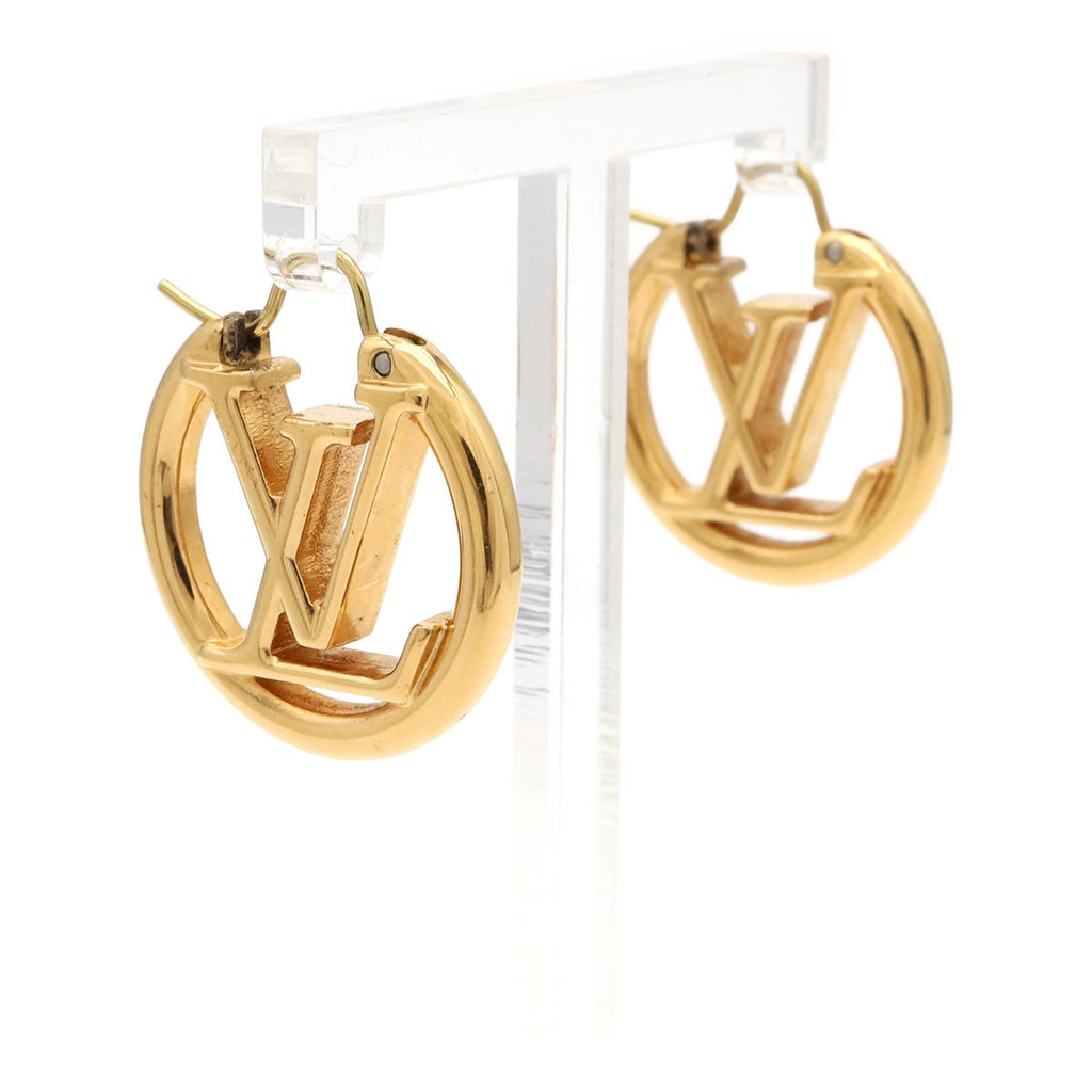 Louis Vuitton Boucles D'oreilles Louise Hoop Earrings Gold Plated