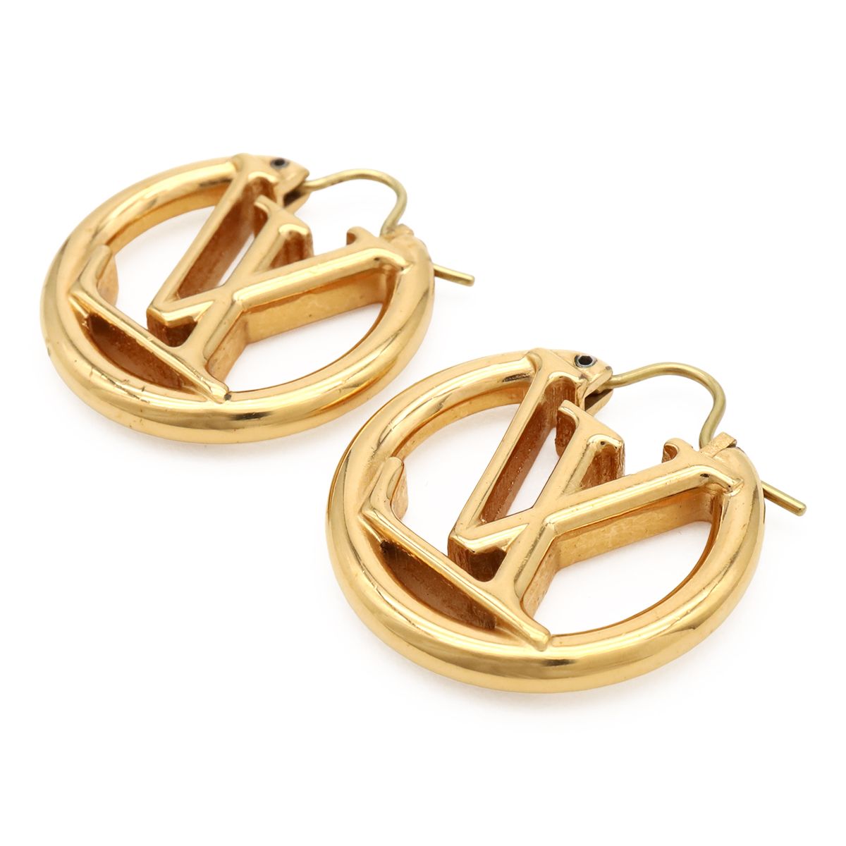 Louis Vuitton Boucles D'oreilles Louise Hoop Earrings Gold Plated — view 5