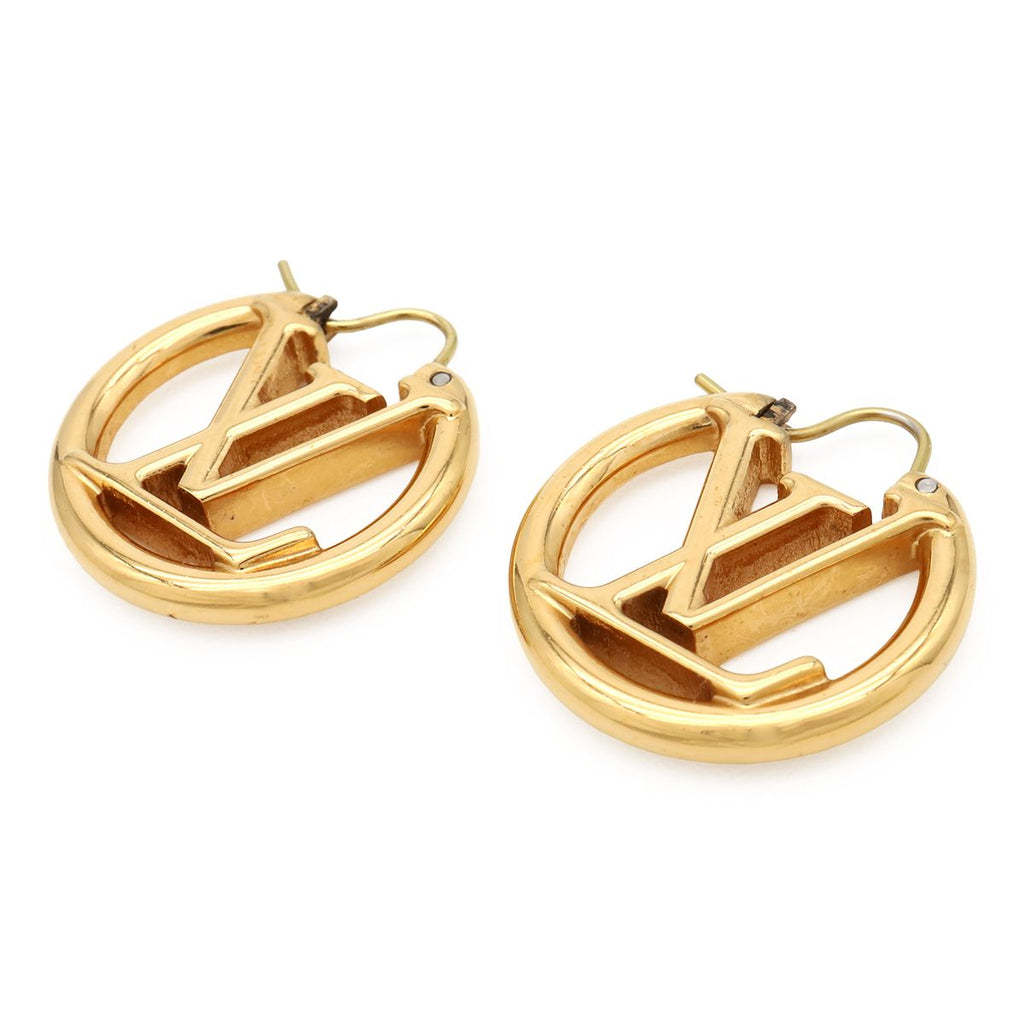 Louis Vuitton Boucles D'oreilles Louise Hoop Earrings Gold Plated — view 4