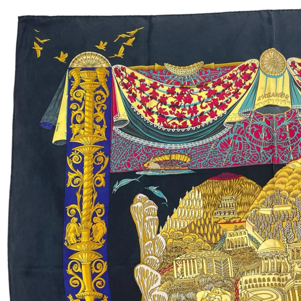 Hermes L'atlantide Scarf Silk Multicolor Carre 90 — view 3