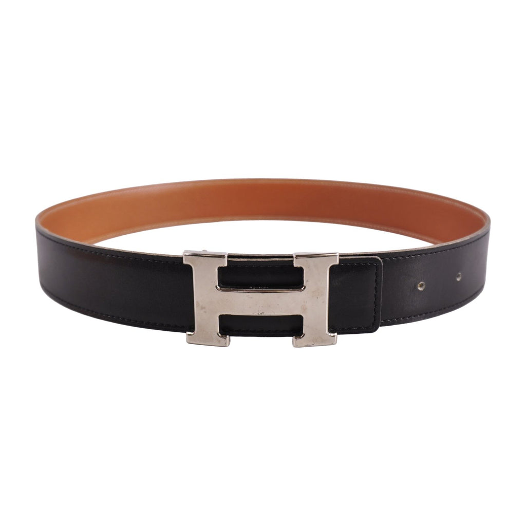 Hermes Vintage Belt Leather Reversible H Logo Constance 68 Black — view 3