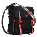 Prada Studded Design Nylon Shoulder Bag