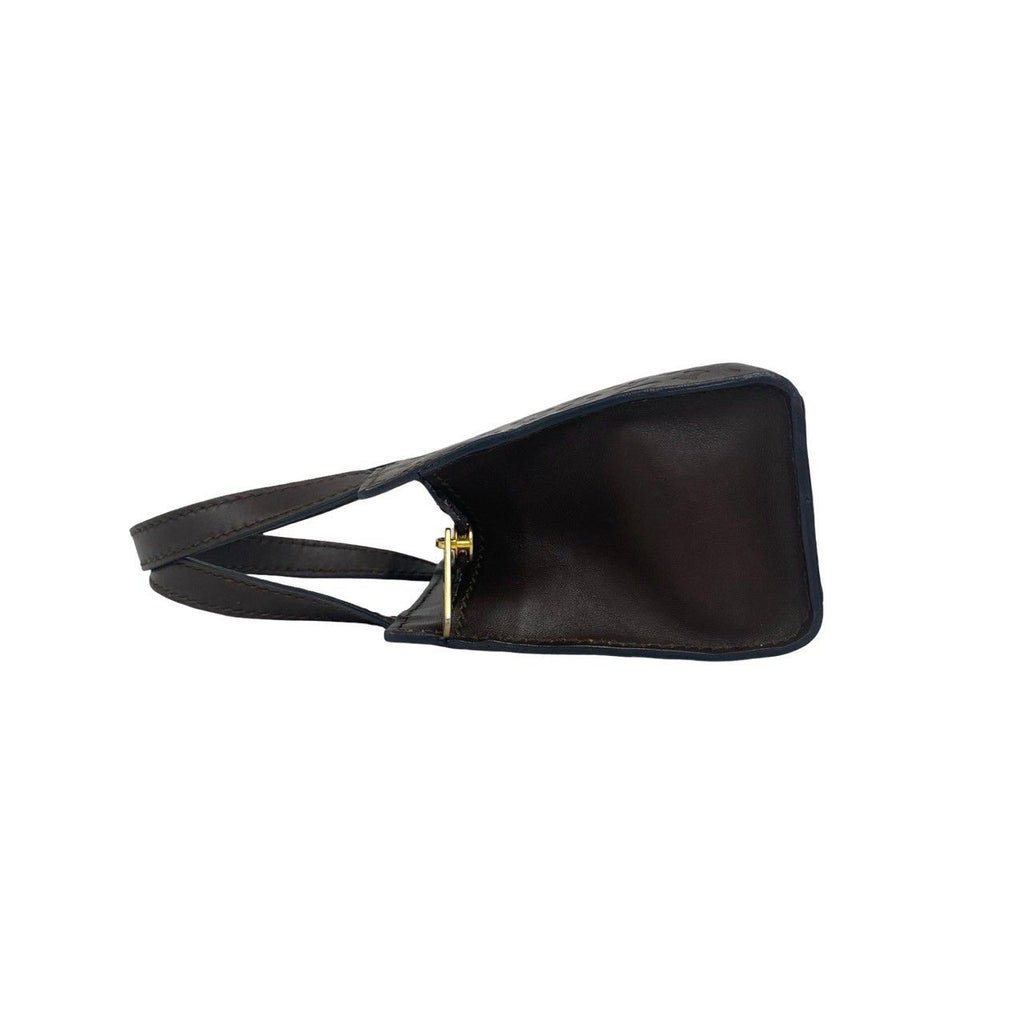 Celine Vintage C Macadam Pattern Leather Handbag Mini Tote Brown — view 5