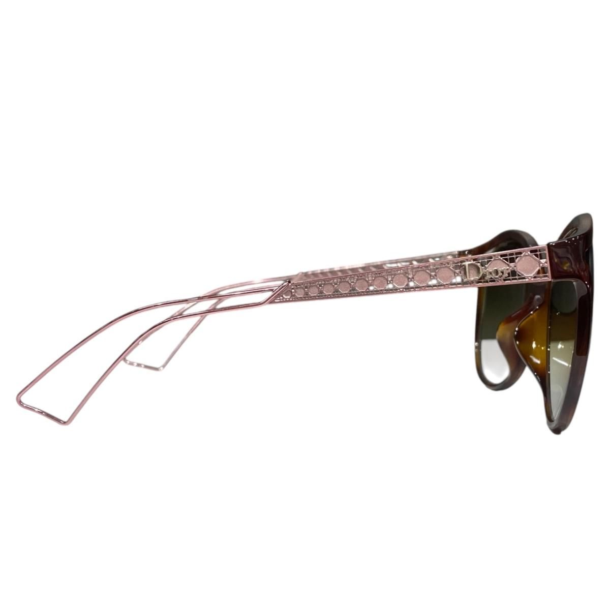 Dior Sunglasses Logo Tortoiseshell Brown Pink Green Eyewear — view 6