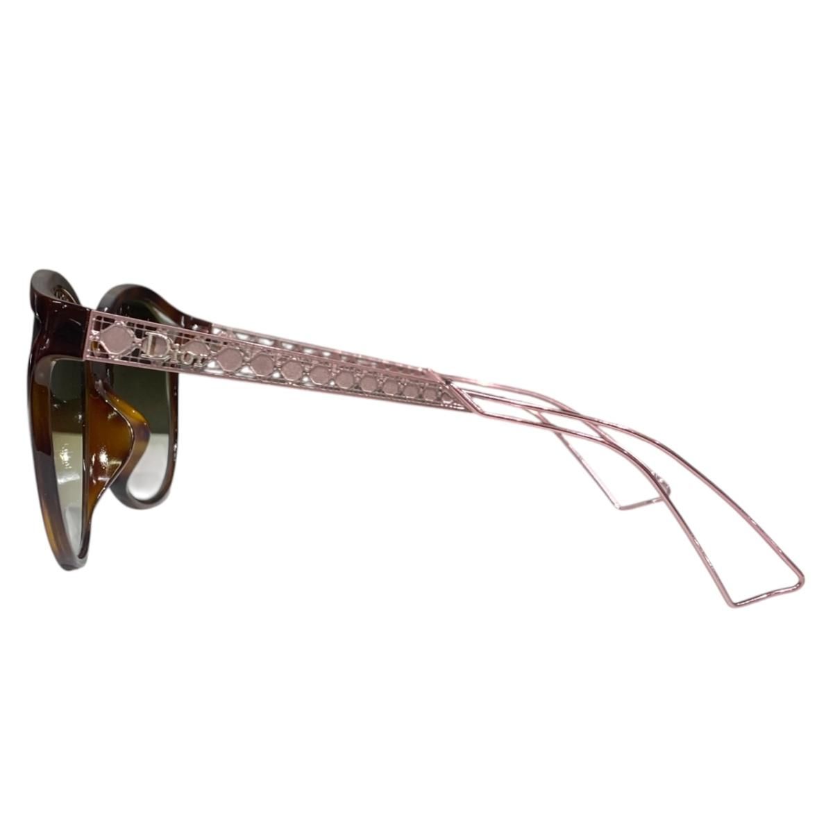Dior Sunglasses Logo Tortoiseshell Brown Pink Green Eyewear — view 5