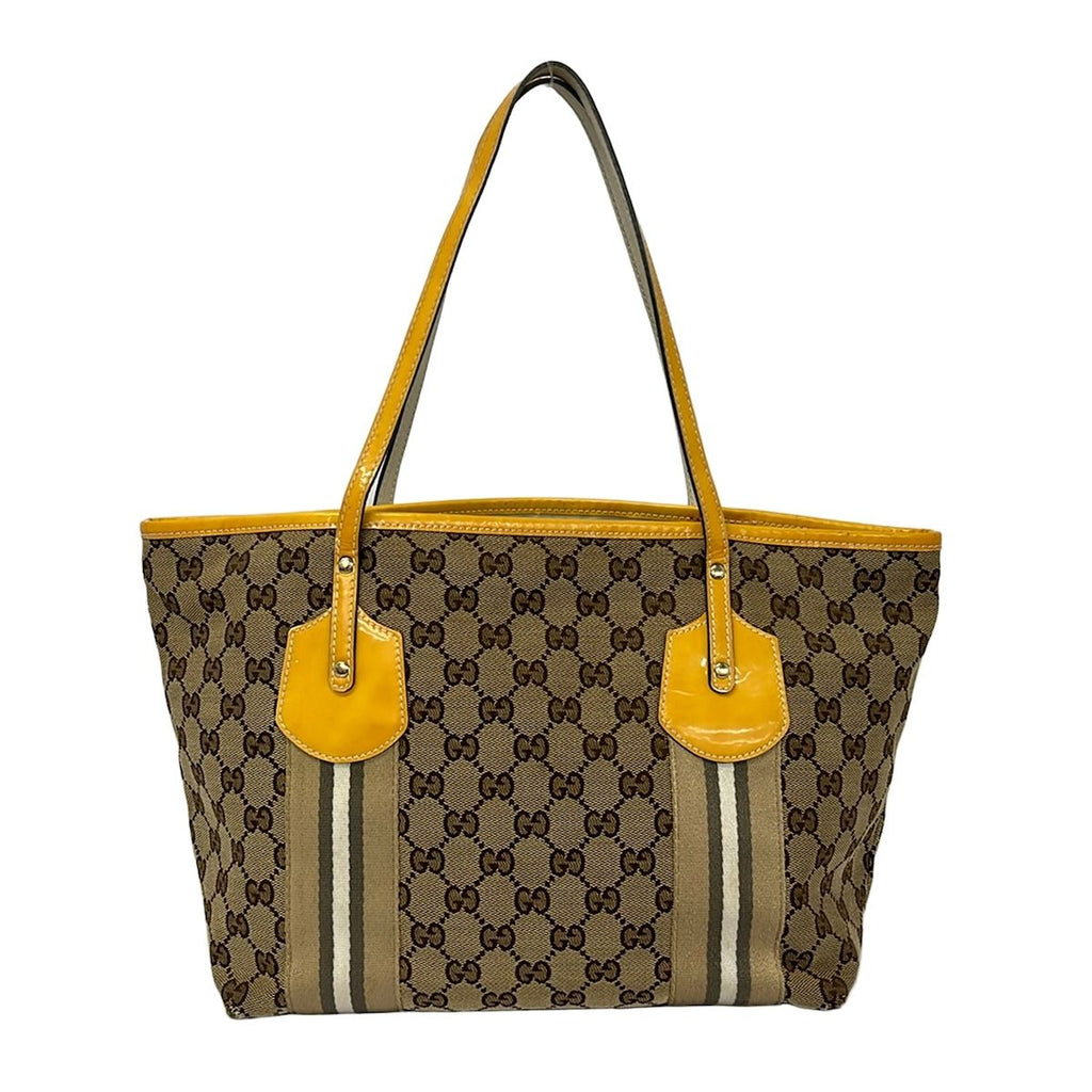 Gucci Tote Bag Beige Dark Brown Multi Leather — view 3