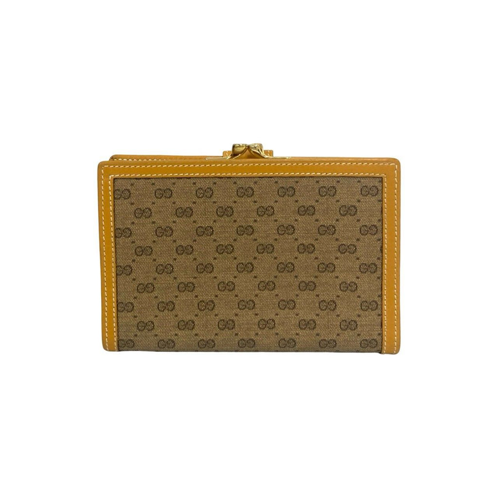 Gucci Vintage Micro GG Logo Leather Bifold Wallet Mini Coin Purse Brown — view 2