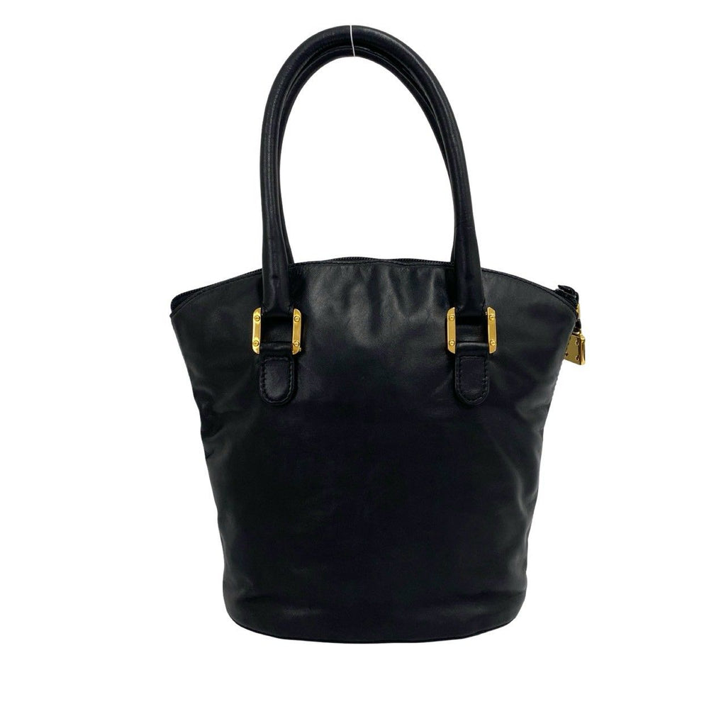 Loewe Vintage Anagram Logo Leather Handbag Mini Tote Black — view 3