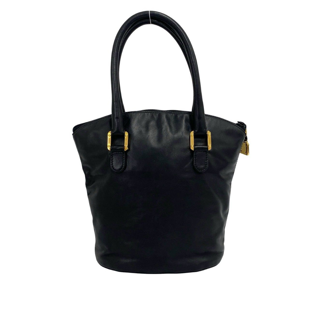 Loewe Vintage Anagram Logo Leather Handbag Mini Tote Black — view 3