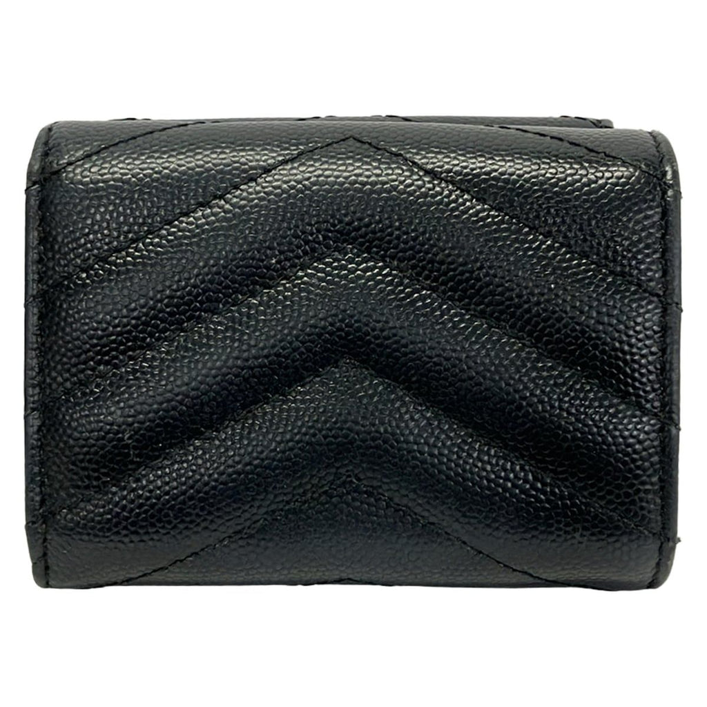 Saint Laurent Paris Trifold Wallet Black Leather — view 2
