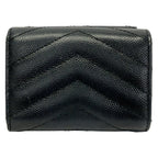 Saint Laurent Paris Trifold Wallet Black Leather — view 2