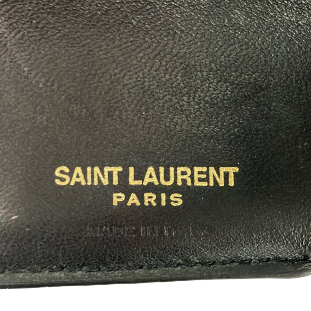 Saint Laurent Paris Trifold Wallet Black Leather — view 5