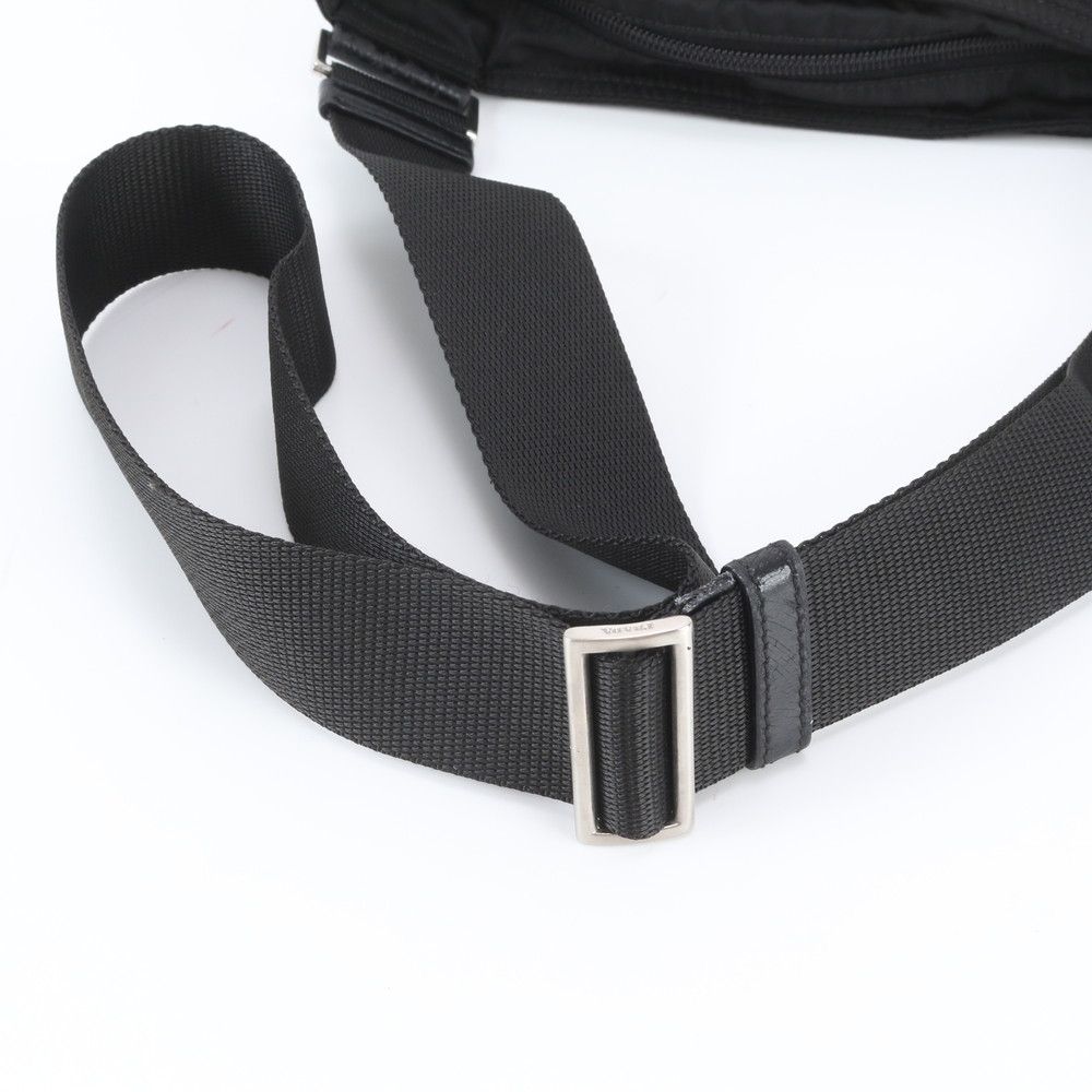 Prada Tessuto Nylon Triangle Logo Leather Shoulder Bag Crossbody Messenger — view 2