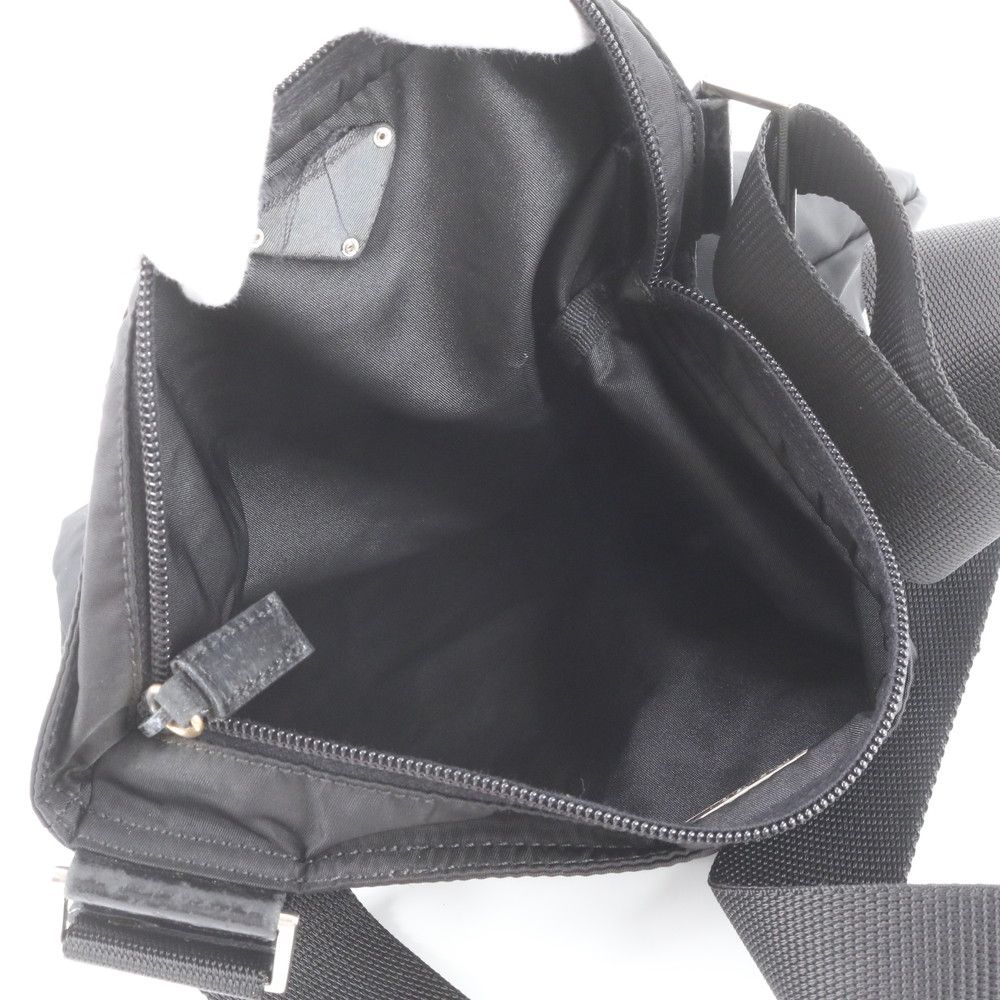 Prada Tessuto Nylon Triangle Logo Leather Shoulder Bag Crossbody Messenger — view 7