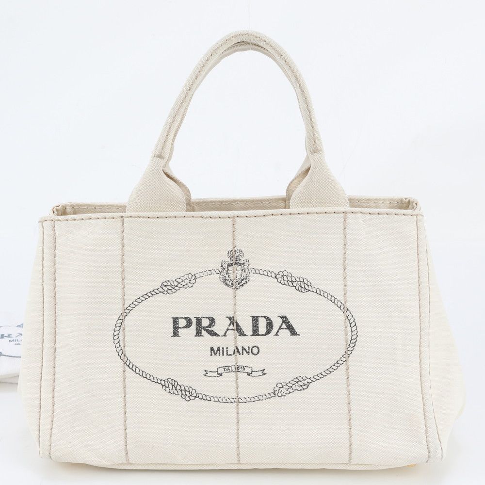 Prada Canapa Triangle Logo Tote Bag Shoulder