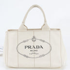 Prada Canapa Triangle Logo Tote Bag Shoulder