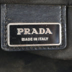 Prada Tessuto Nylon Triangle Logo Leather Shoulder Bag Crossbody Messenger Black — view 8