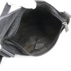Prada Tessuto Nylon Triangle Logo Leather Shoulder Bag Crossbody Messenger Black — view 7
