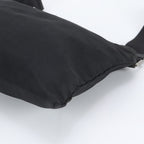 Prada Tessuto Nylon Triangle Logo Leather Shoulder Bag Crossbody Messenger Black — view 4
