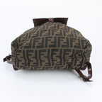 Fendi Zucca Leather Nylon Backpack Shoulder Bag — view 6