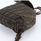 Fendi Zucca Leather Nylon Backpack Shoulder Bag — view 5