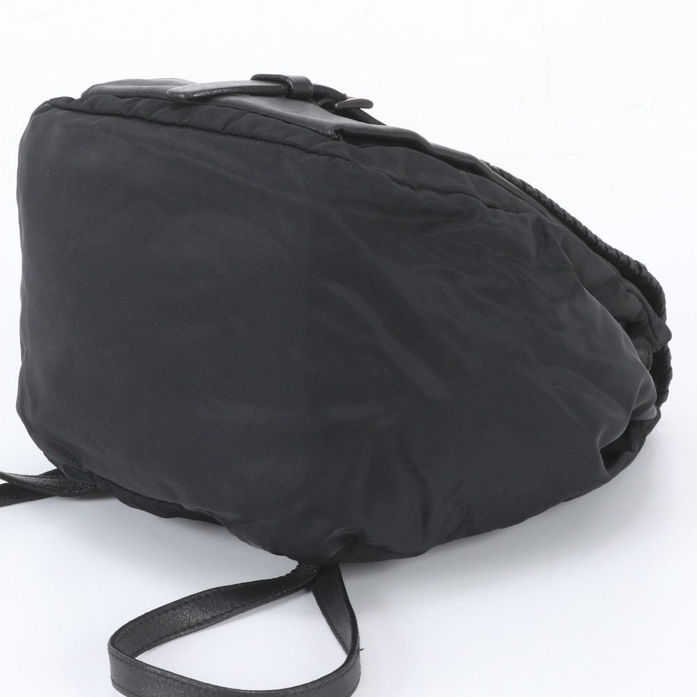 Prada Tessuto Nylon Triangle Logo Studded Leather Backpack — view 4