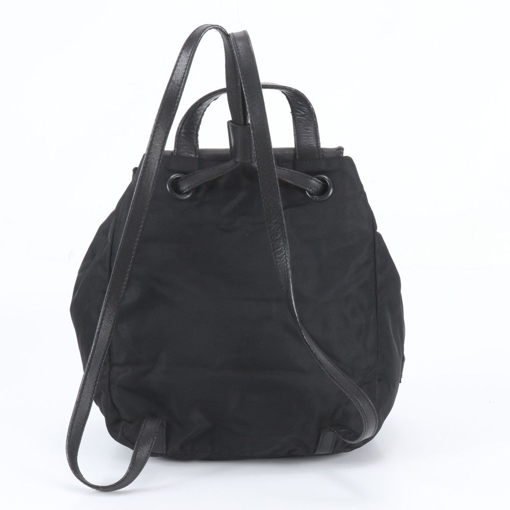 Prada Tessuto Nylon Triangle Logo Studded Leather Backpack — view 3