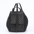 Prada Tessuto Nylon Triangle Logo Studded Leather Backpack