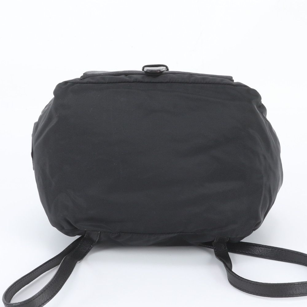 Prada Tessuto Nylon Triangle Logo Studded Leather Backpack — view 6