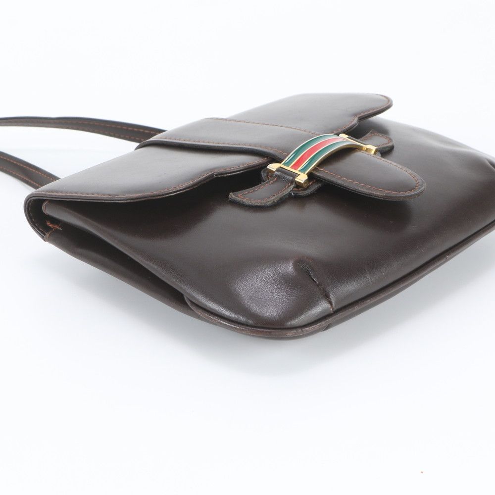 Gucci Vintage Sherry Line Leather Shoulder Bag Brown — view 5
