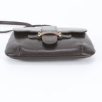 Gucci Vintage Sherry Line Leather Shoulder Bag Brown — view 6