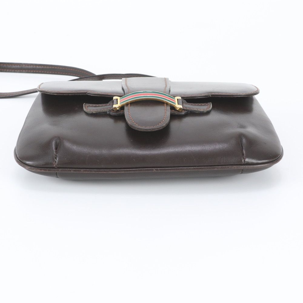 Gucci Vintage Sherry Line Leather Shoulder Bag Brown — view 6