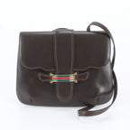 Gucci Vintage Sherry Line Leather Shoulder Bag Brown