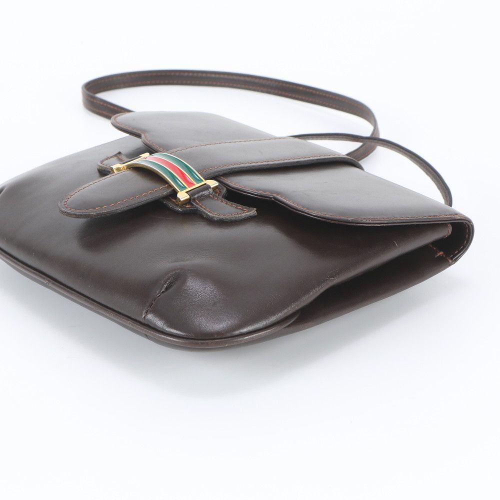 Gucci Vintage Sherry Line Leather Shoulder Bag Brown — view 4