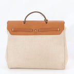 Hermes Herbag MM Replacement with Toile H Leather 2-Way Tote Bag — view 3