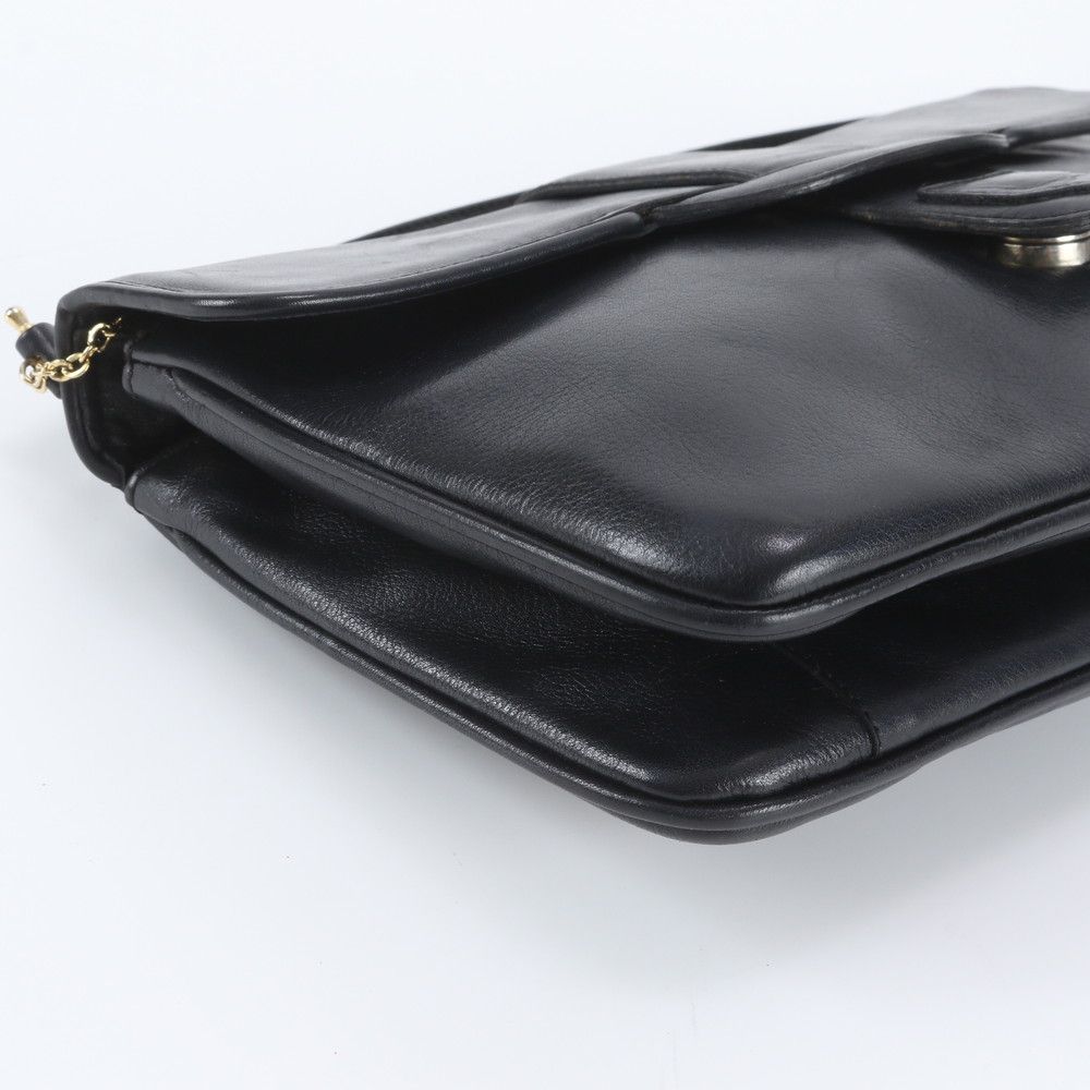 Celine Vintage Leather Shoulder Bag Crossbody Hand Black — view 6
