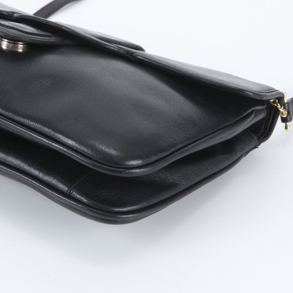 Celine Vintage Leather Shoulder Bag Crossbody Hand Black — view 4