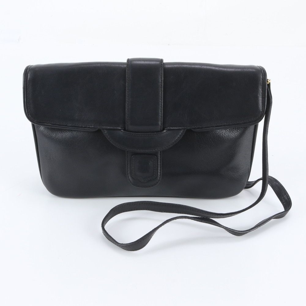 Celine Vintage Leather Shoulder Bag Crossbody Hand Black