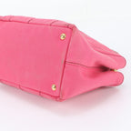 Prada Canapa Handbag Tote Pink Triangle Logo — view 4